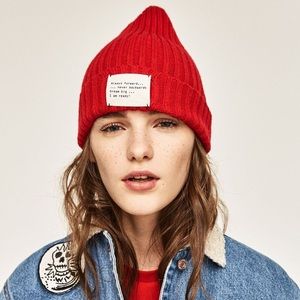 Zara Red Beanie - Always forward...never backwards